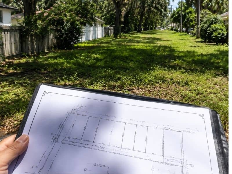 Plat of survey showing an unopened street through an older Tampa neighborhood